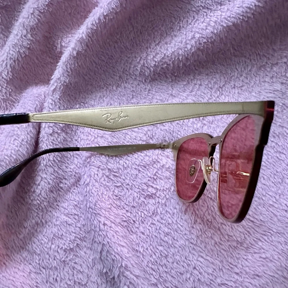 Authentic Ray-Ban Rose MIRROR Gold BLAZE CLUB MASTER Sunglasses‼️with CASE‼️ - Picture 7 of 8
